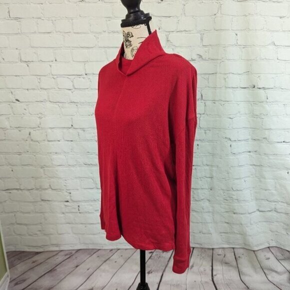 Sanctuary Turtleneck Waffle Knit Sweater Top Red XS NEW - Picture 3 of 8